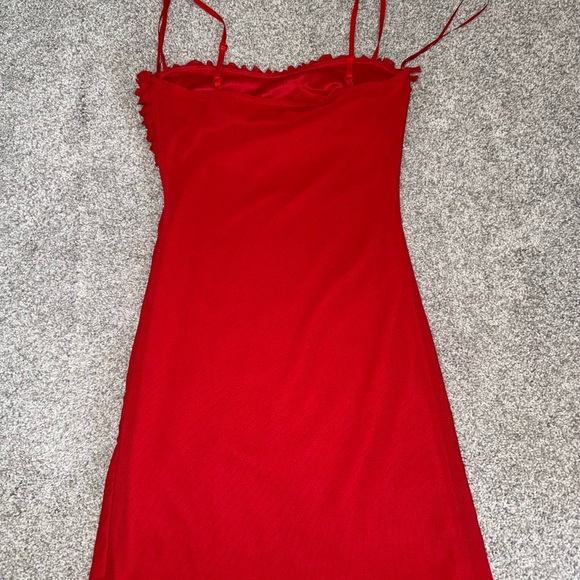 Red Ruffle Mini Dress - Picture 8 of 8